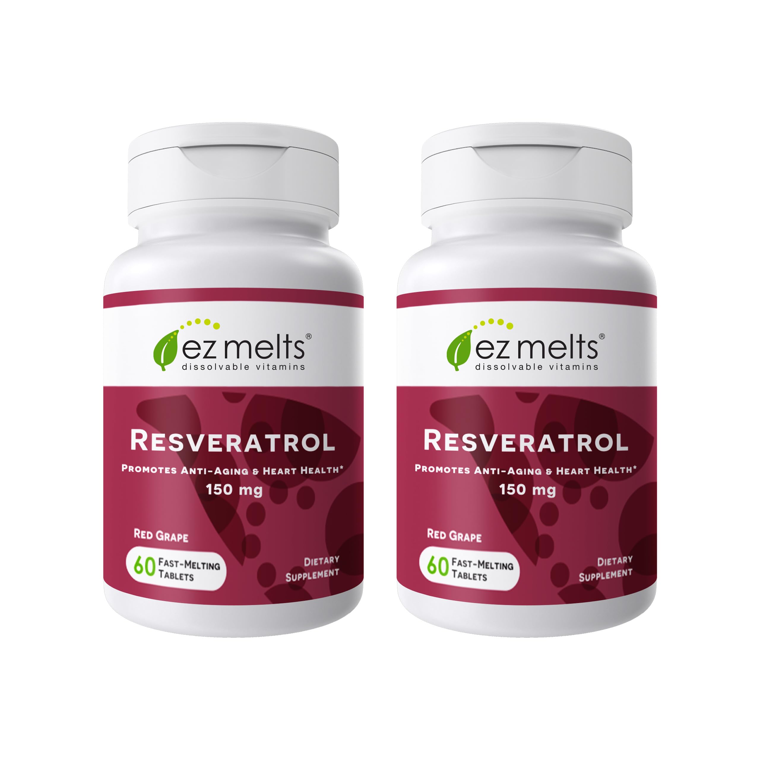 EZ Melts resveratrol dissolves on the tongue for quick antioxidant support.