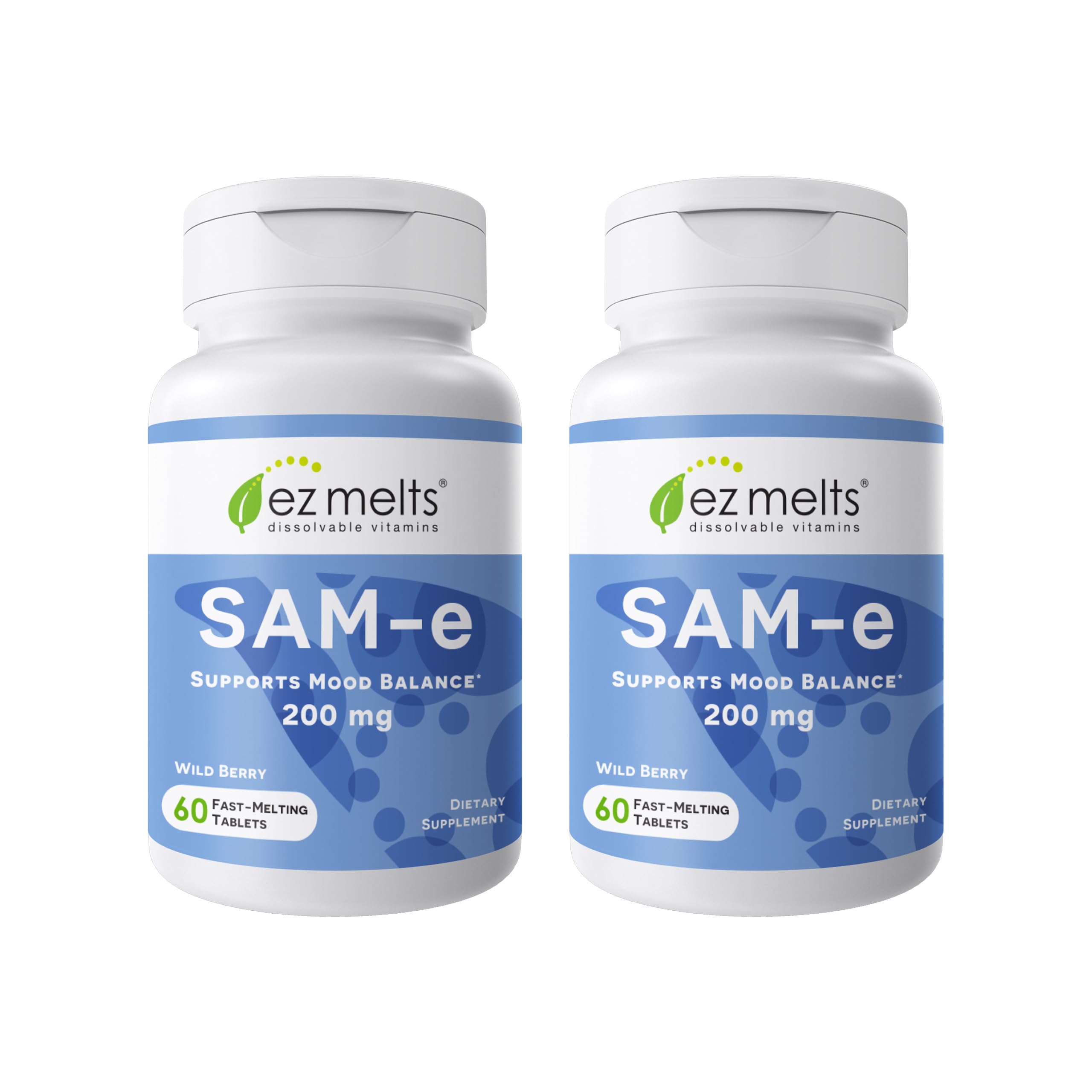 EZ Melts SAM-e 200mg tablet dissolves on the tongue for easy daily use.