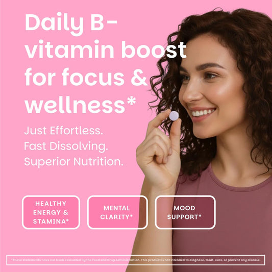 EZ Melts tablet dissolving on tongue showcases convenient, fast-acting daily support.