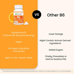 EZ Melts Vitamin B6 tablets on hand for on-the-go supplementation