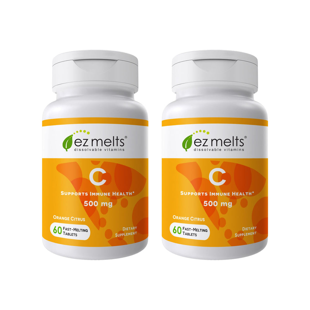 EZ Melts vitamin C dissolvable tablets in orange citrus for easy daily use