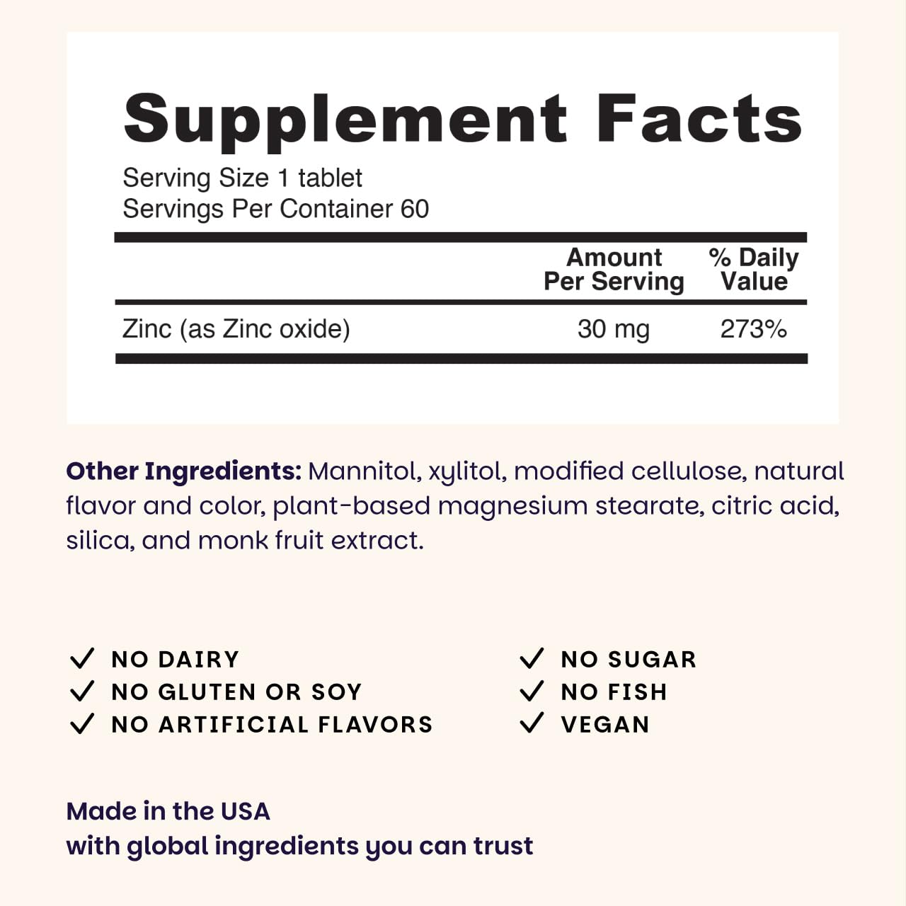 EZ Melts Zinc dissolving tablet on tongue without water for quick intake