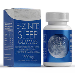 E-Z Nite Sleep Gummies bottle with strawberry flavor for restful nights.