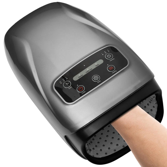 Ezencon hand massager shows heat mode icons for customizable comfort.