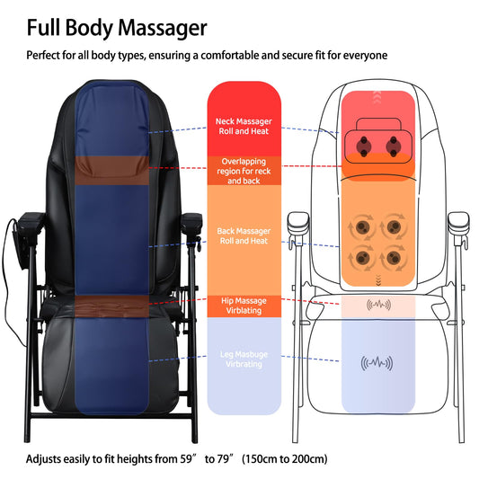Ezencon massage chair emitting heat for warmth and comfort during session