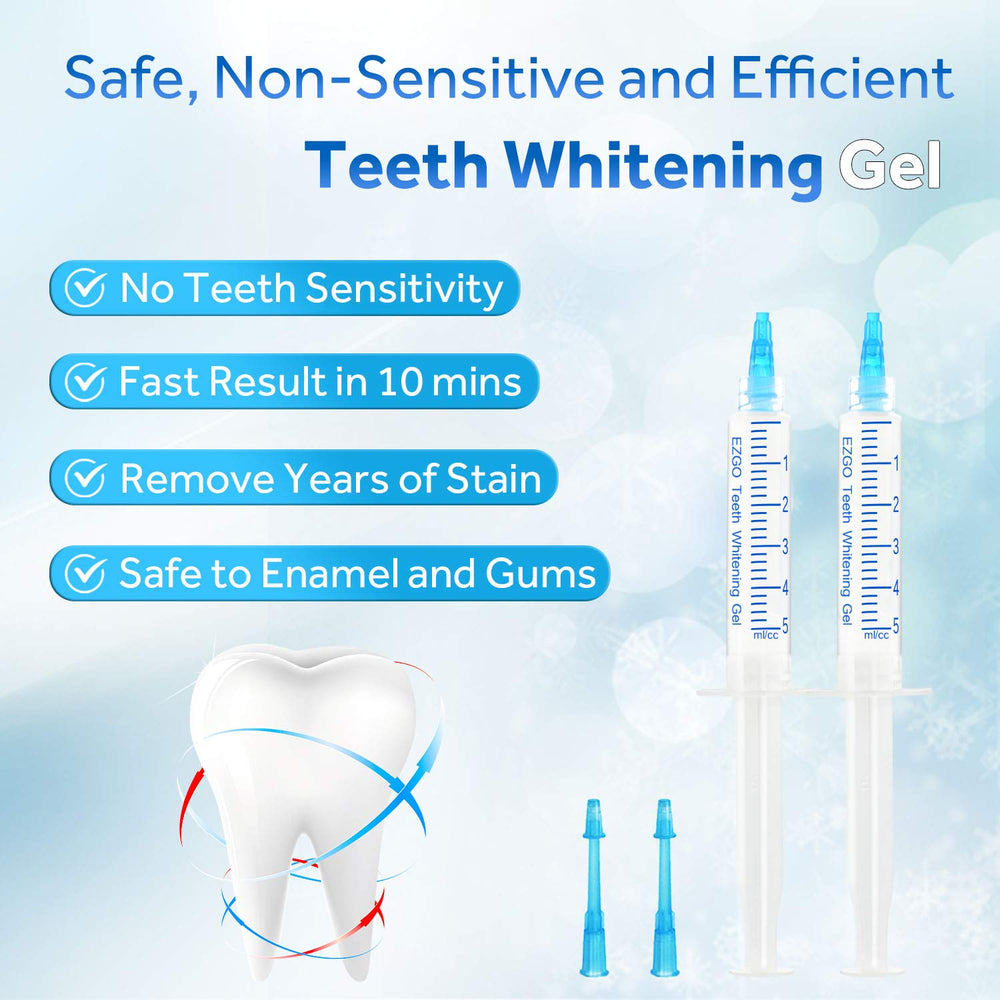 EZGO mint-flavor whitening gel packaging offering a refreshing whitening experience.