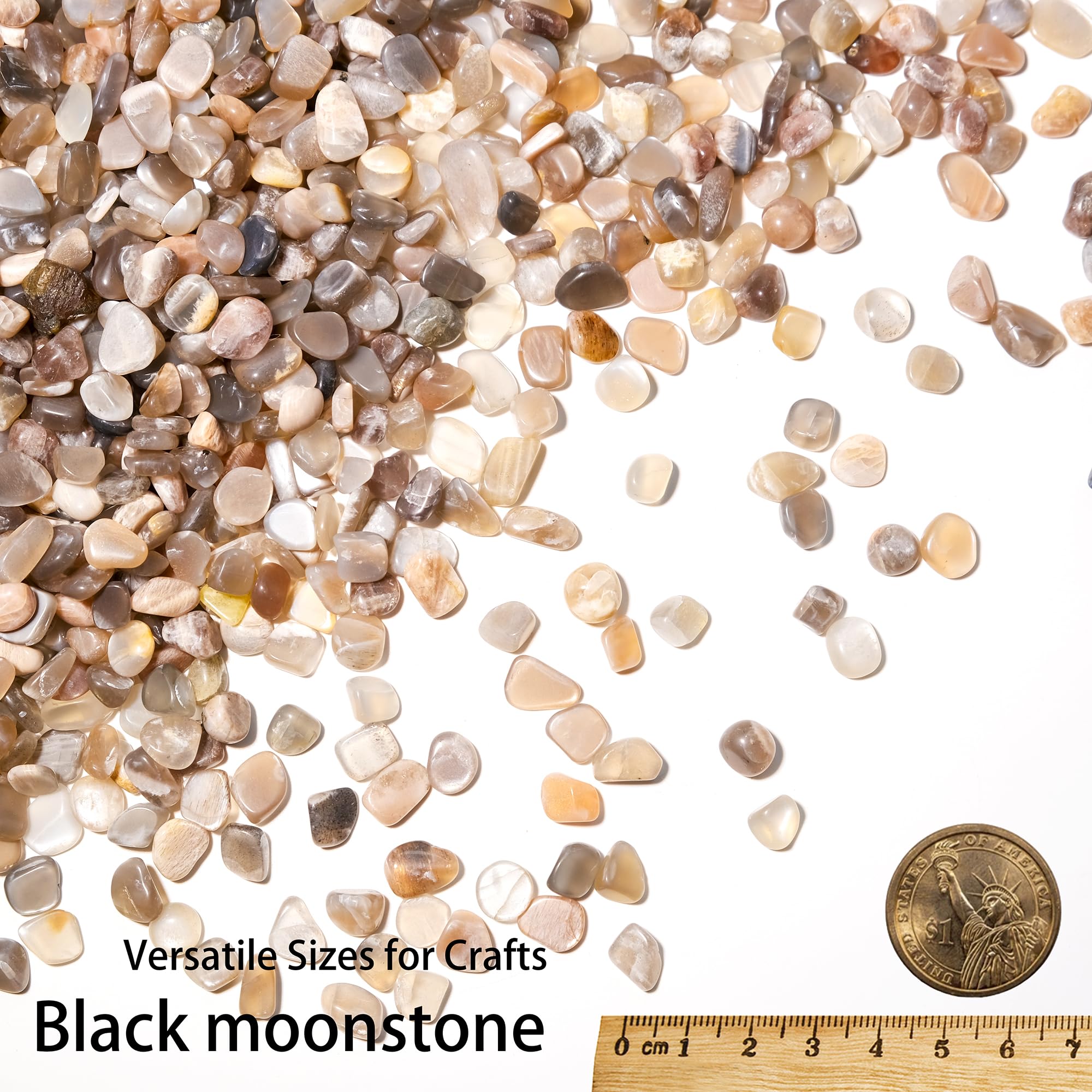 EZhandcraft Black Moonstone aquarium decor stones add natural color to tanks.