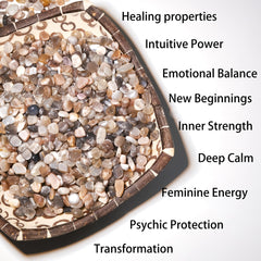EZhandcraft Moonstone crystal grids with natural chips enhance meditation spaces.