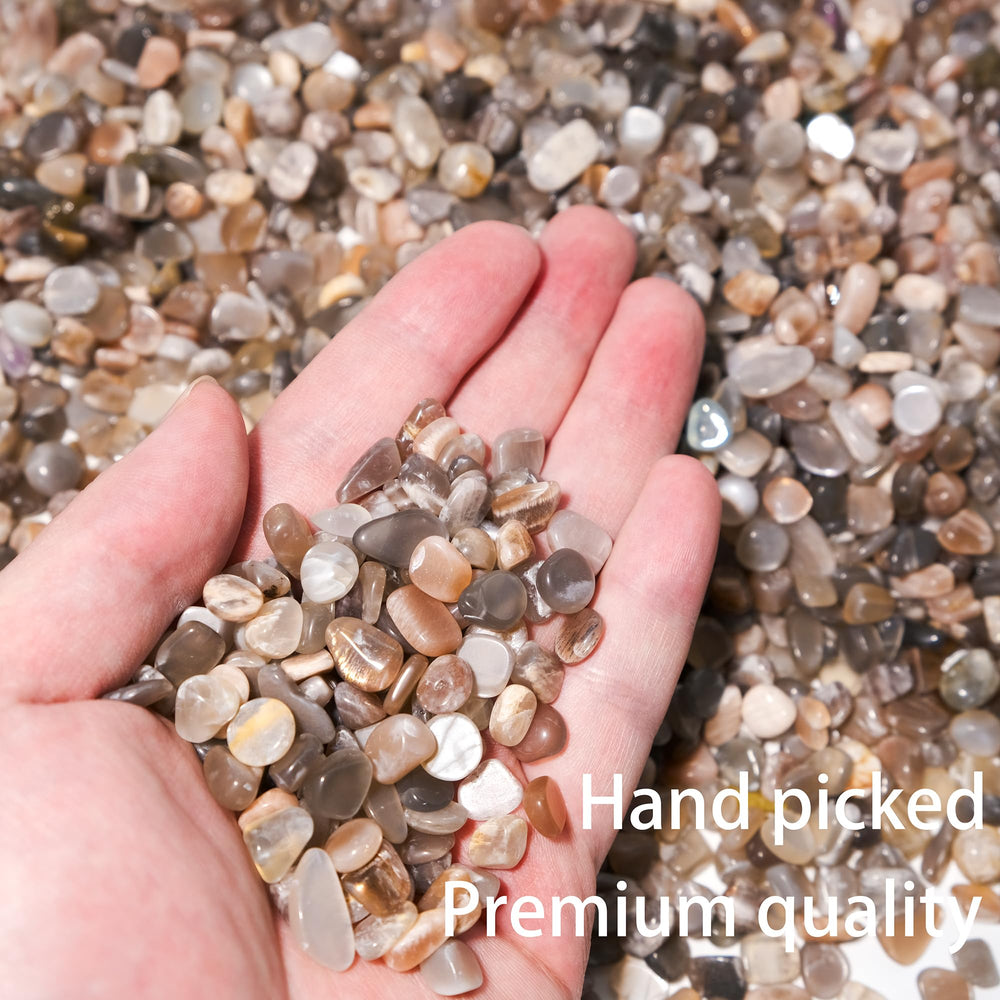 EZhandcraft Moonstone chips for moon gardens and fairy garden displays.