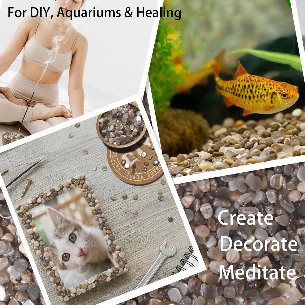 EZhandcraft Moonstone chips, hand-sorted natural stones with unique color variations.