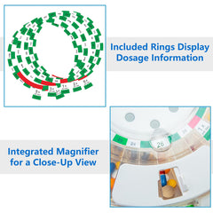 EZILIFE 28-slot compartments for multi-day medication planning