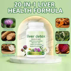 EZTZMCN Liver Detox capsules close-up highlighting herbal formula