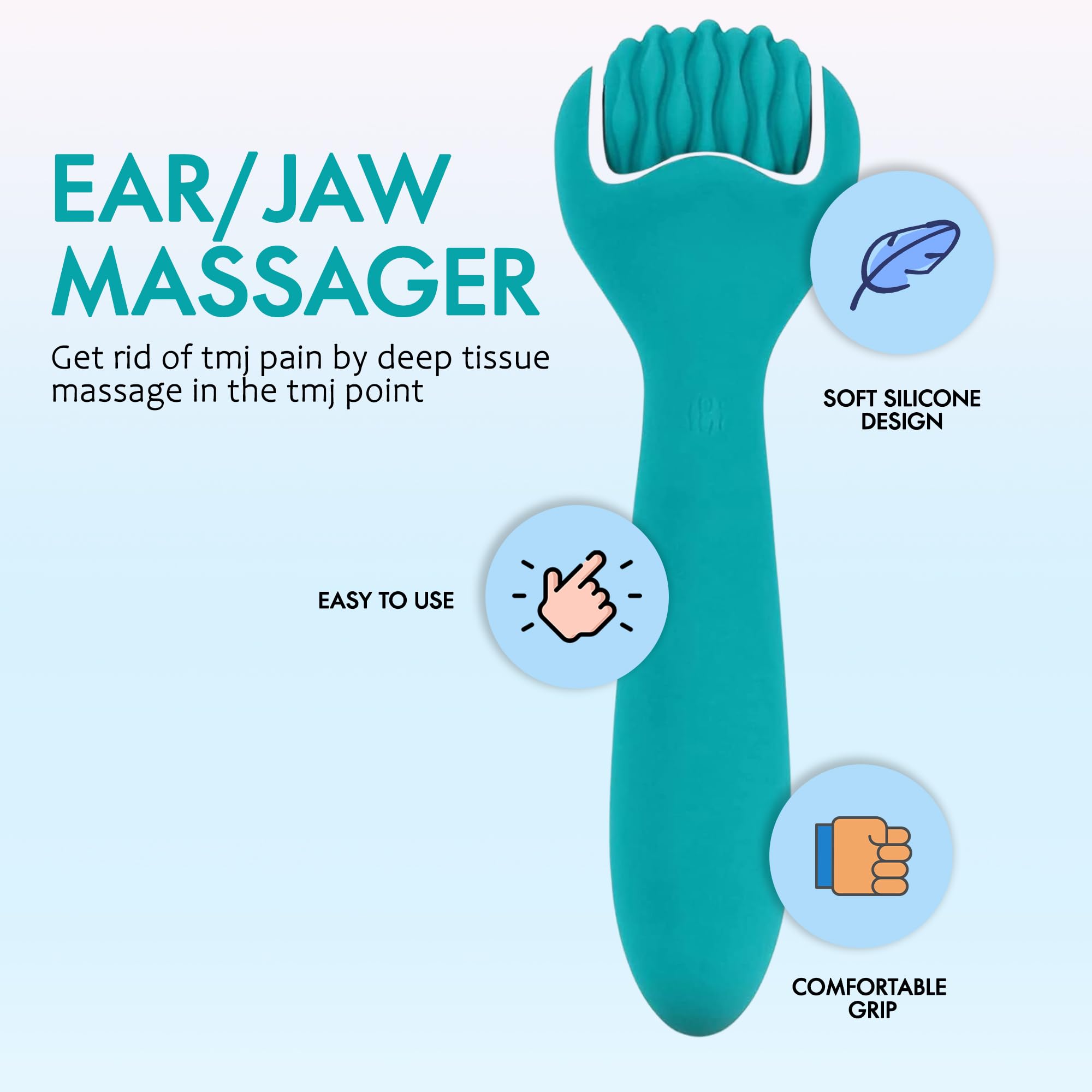 F Fascia Needling Institute teal silicone surface is water-resistant for sensitive areas.