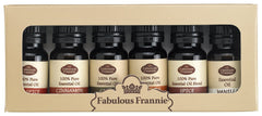 Fabulous Frannie Allspice essential oil bottle for cozy autumn aroma and layering.