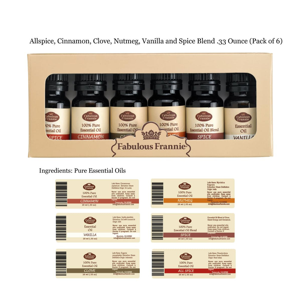 Fabulous Frannie Clove essential oil bottle with festive spice notes for diffusers.