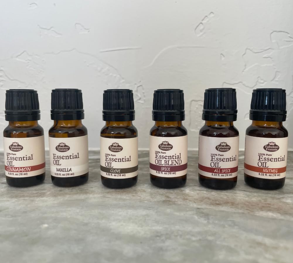 Fabulous Frannie Nutmeg essential oil bottle adds warmth to seasonal blends.