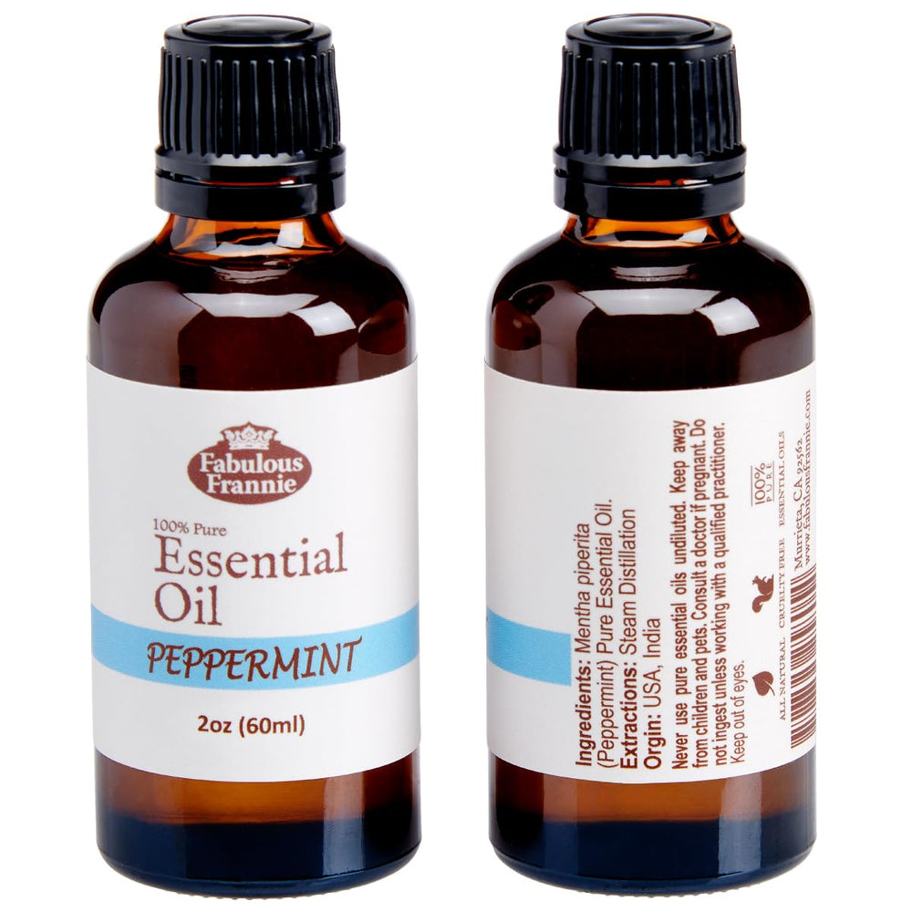 Fabulous Frannie Peppermint essential oil bottle pour for easy diffuser use.