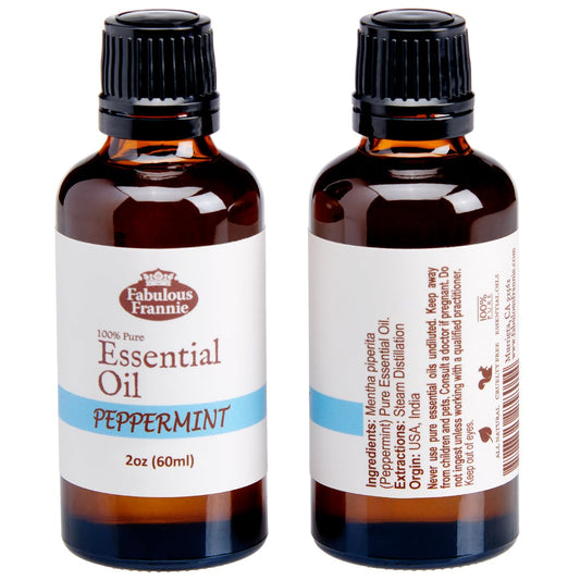 Fabulous Frannie Peppermint essential oil bottle pour for easy diffuser use.