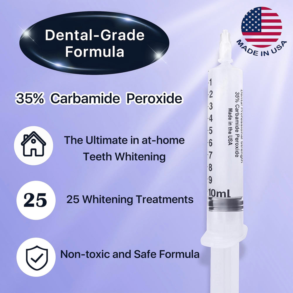 Fabulshine whitening gel tube ready for at-home whitening sessions.