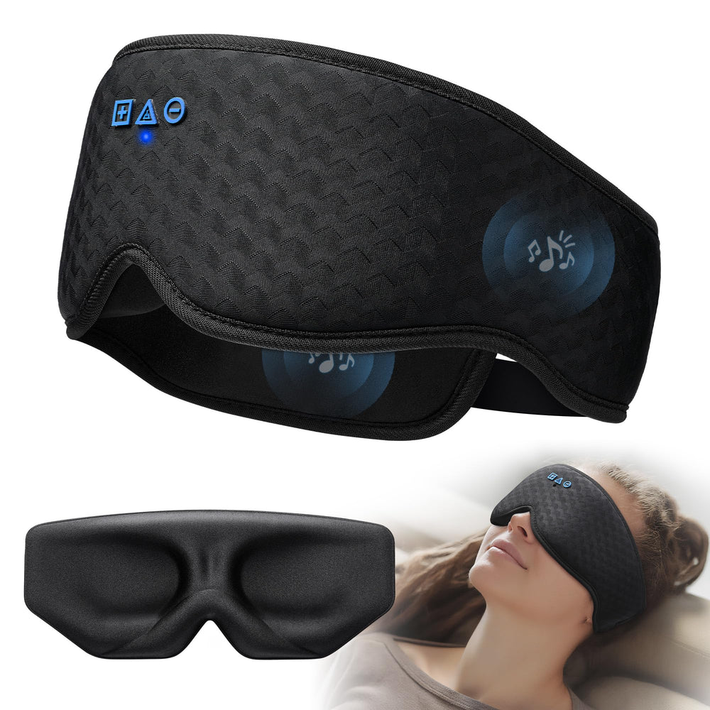 FACEMOON sleep mask with Bluetooth headphones offering true blackout and comfort