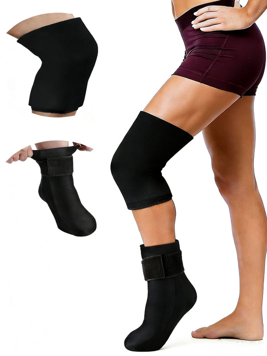 FadFun ankle-knee ice pack wrap provides targeted cold therapy for ankle and knee relief during daily activity.