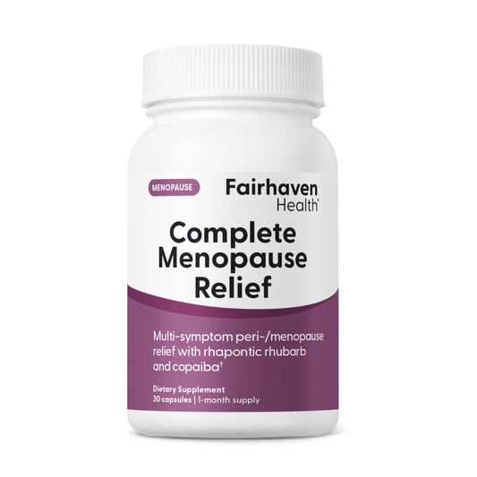 Fairhaven Health Complete Menopause Relief bottle for nonhormonal symptom support