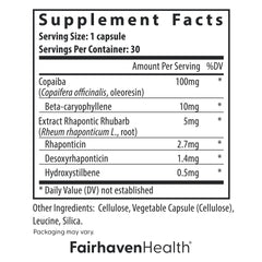 Fairhaven Health copaiba extract ingredient suggests calming comfort support