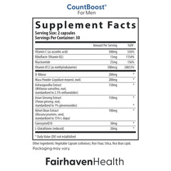 Fairhaven Health CountBoost for Men bottle paired with FertilAid for a comprehensive routine