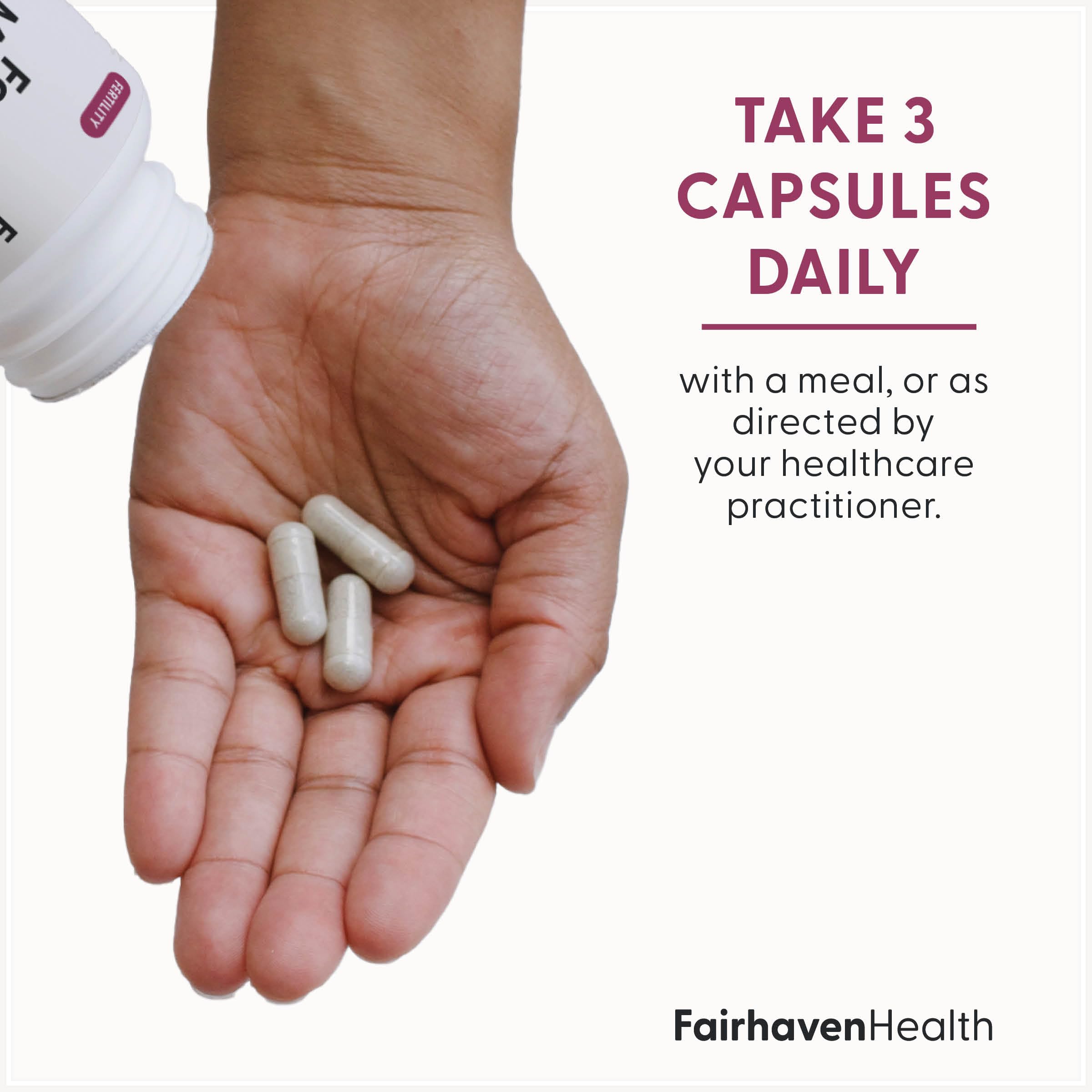FertilAid for Women capsules ready to take as part of a routine.