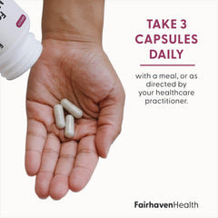 FertilAid for Women capsules ready to take as part of a routine.