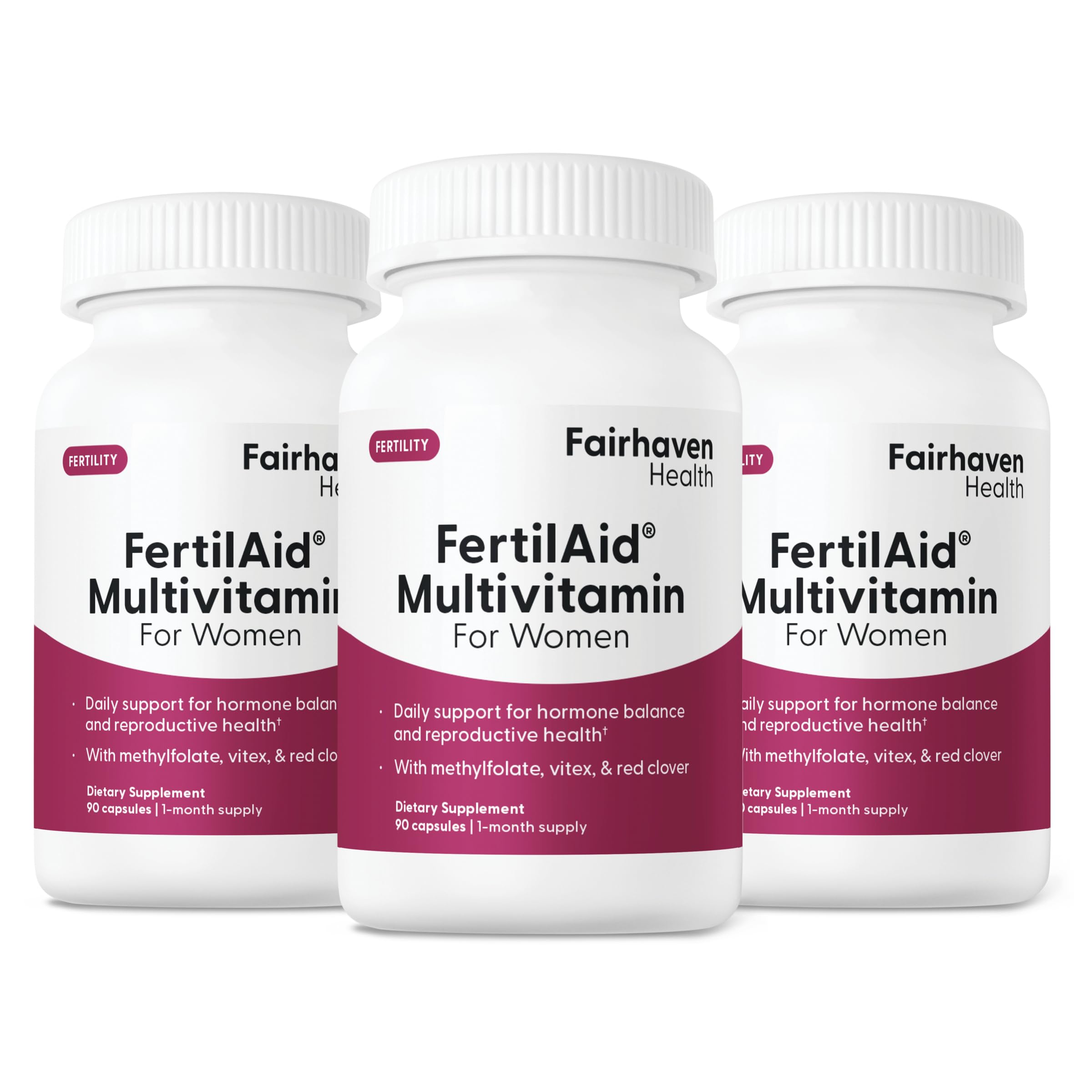 Fairhaven Health FertilAid for Women bottle front view, a prenatal support option.