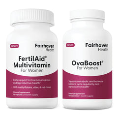 Fairhaven Health Fertilaid for Women bottle showing herbal blend for cycle support