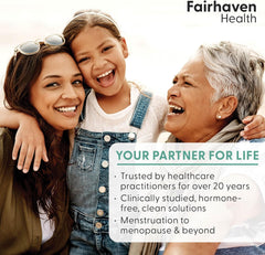 Fairhaven Health FertilAid for Women packaging on kitchen counter.