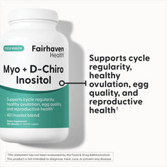 Fairhaven Health myo-inositol-dchi capsules closeup easy daily use.