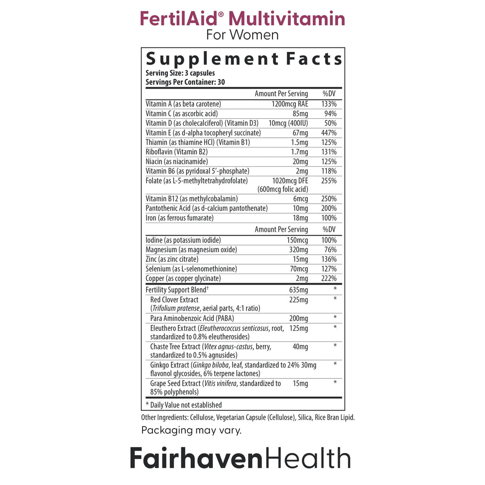 Fairhaven Health Ovaboost bottle highlighting myo-inositol and folate support for eggs