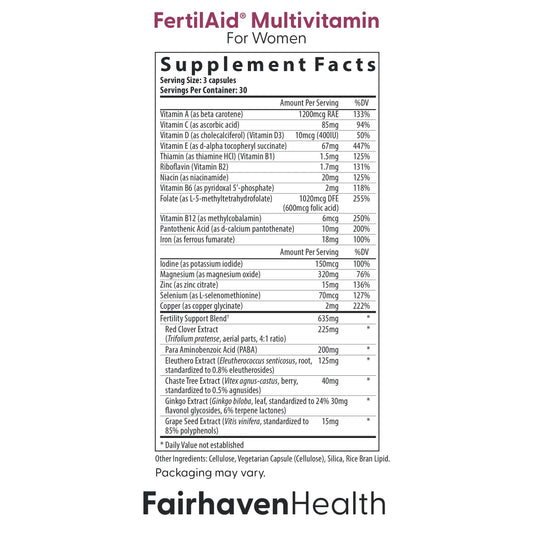 Fairhaven Health Ovaboost bottle highlighting myo-inositol and folate support for eggs