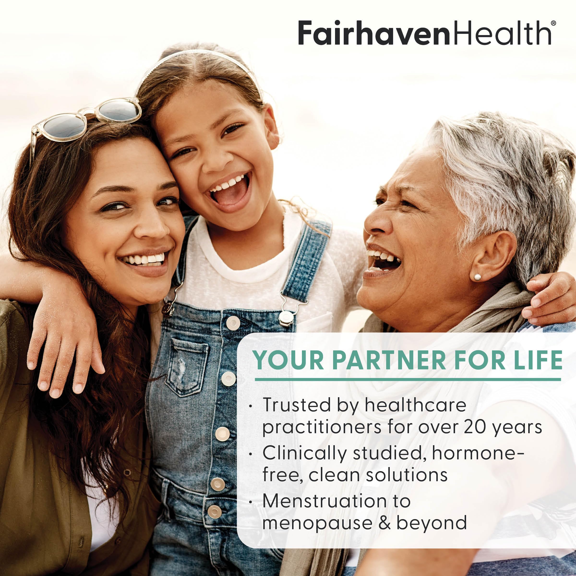Fairhaven Health women’s health journey pack suggests ongoing wellness support.