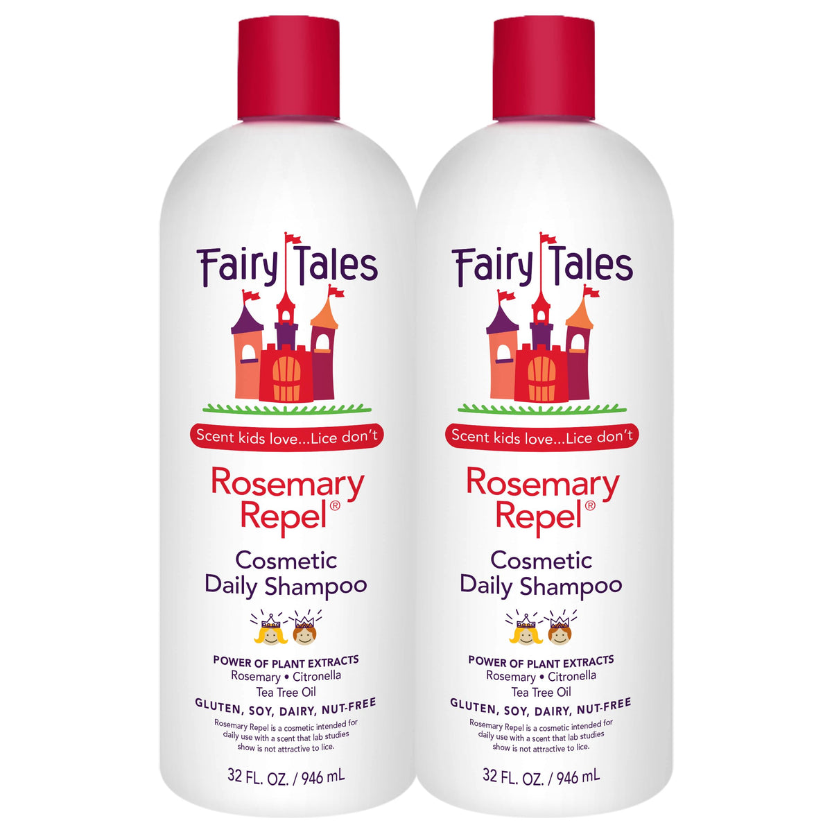 Fairy Tales Rosemary Repel Kids Shampoo bottle ready for daily use with a pleasant herbal scent.