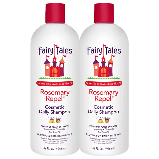Fairy Tales Rosemary Repel Kids Shampoo bottle ready for daily use with a pleasant herbal scent.