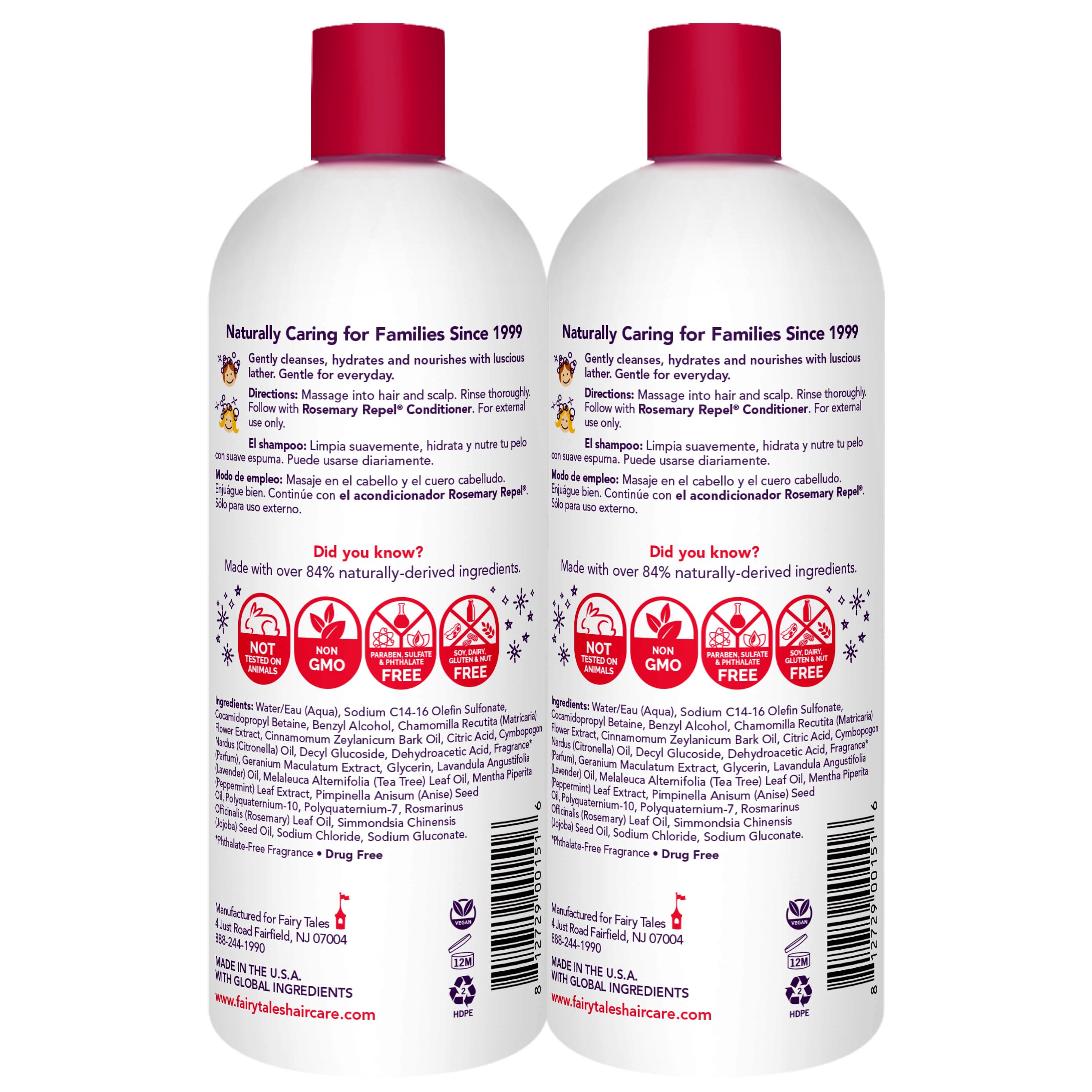 Fairy Tales Rosemary Repel Kids Shampoo lather demonstrates gentle cleansing for kids' hair.