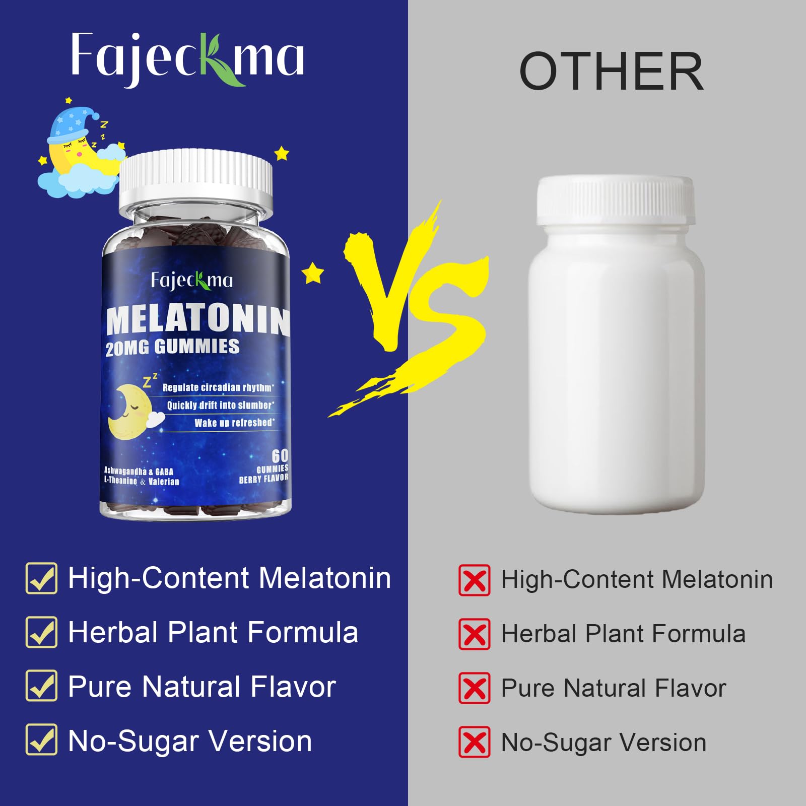 Fajeckma melatonin gummies GMP facility badge signals purity and quality.