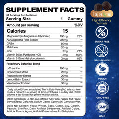 Fajeckma melatonin gummies ingredients label highlights a 12-in-1 sleep support blend.