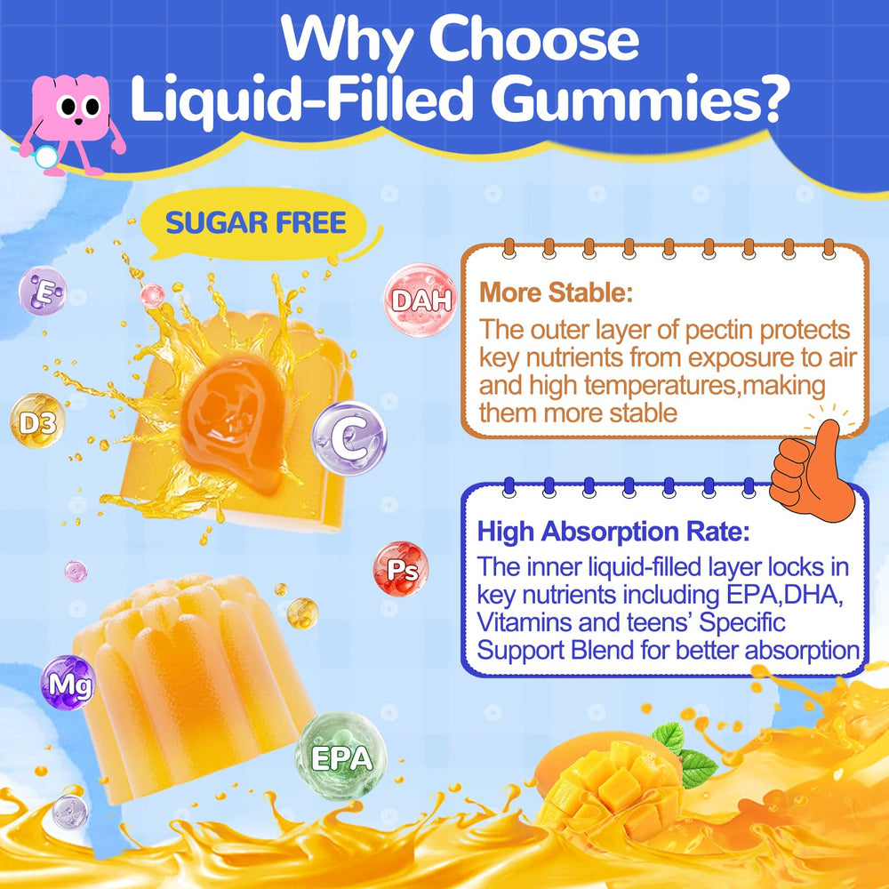 Fajeckma Omega-3 Teens nutrition facts card emphasizes clean ingredients