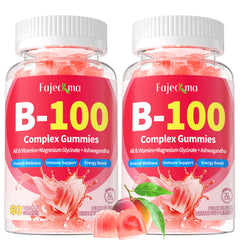 Fajeckma Vitamin B-100 Gummies bottle demonstrating convenient daily use