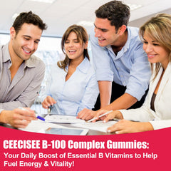 Fajeckma Vitamin B-100 Gummies packaging box highlighting vegan, sugar-free design