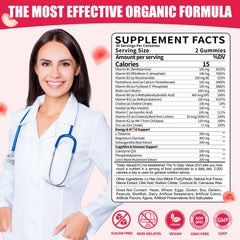 Fajeckma Vitamin B-100 Gummies peach flavor close-up for tasty daily B-complex