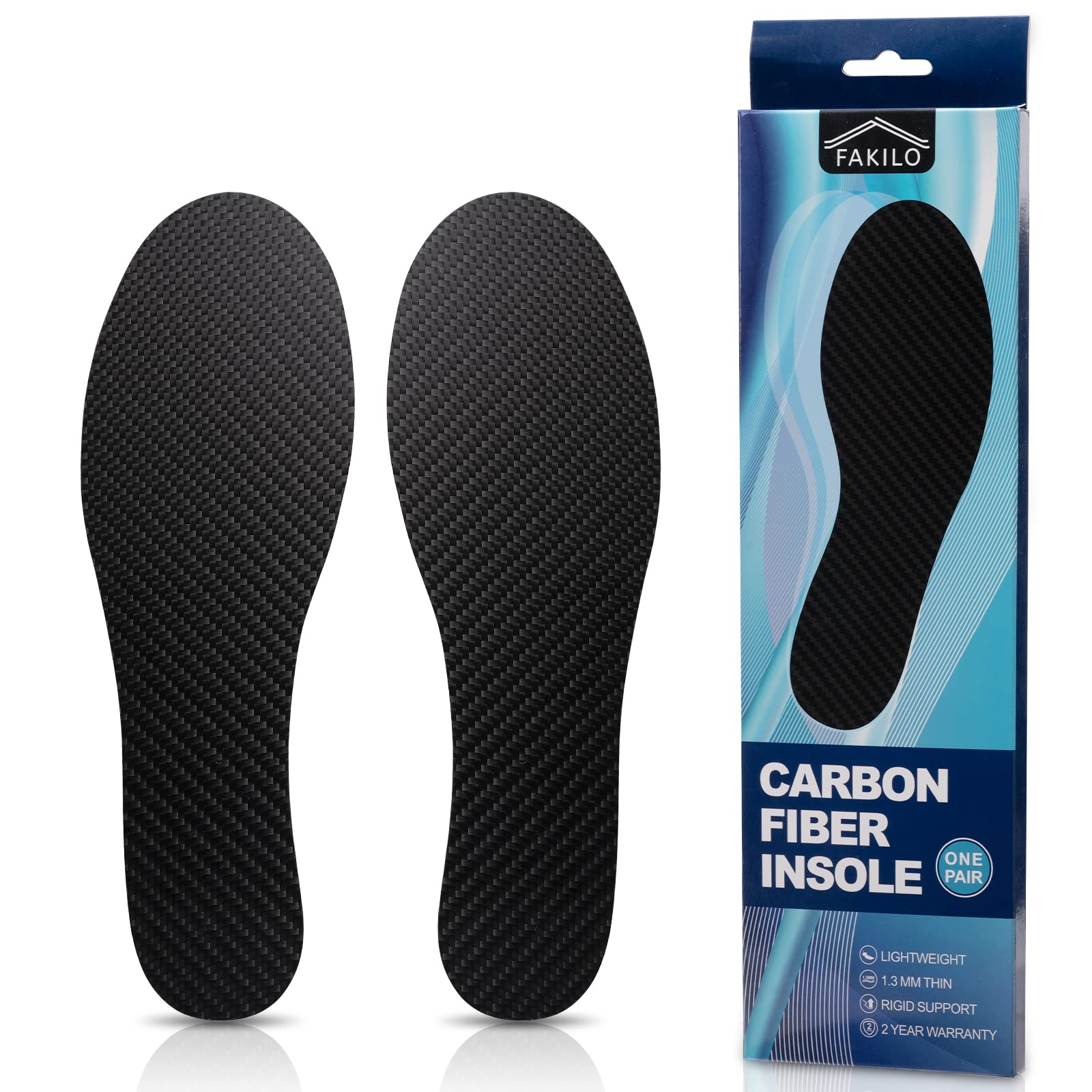 FAKILO carbon fiber insole box displayed for easy setup and storage