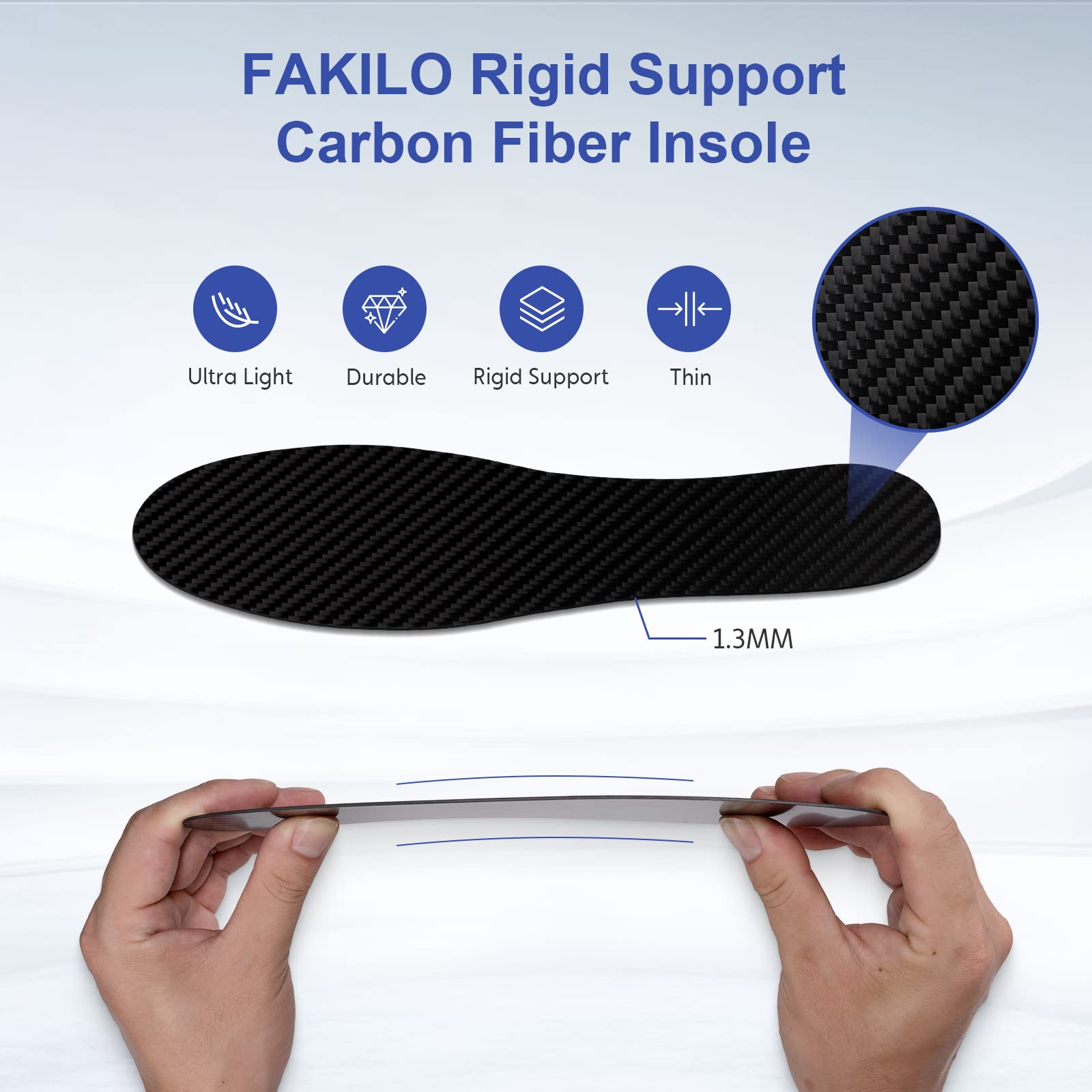 FAKILO carbon fiber insole inside a shoe demonstrating compatibility