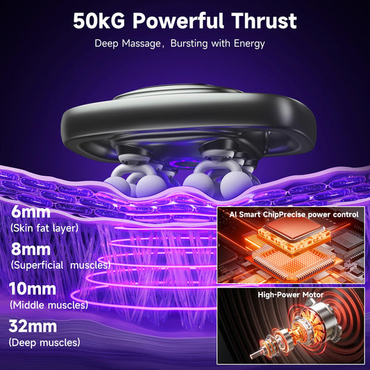 Fakosre 12-head massage gun with 32mm head targets deep muscle groups