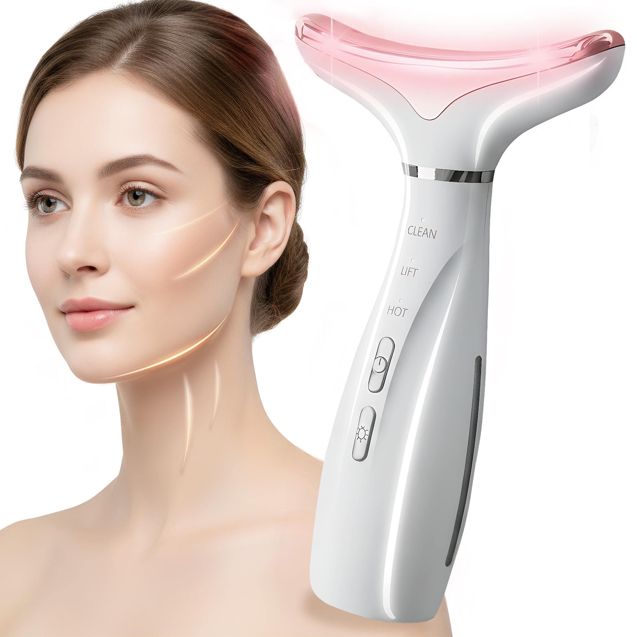 Famawo Face and Neck Massager with LED modes for soothing daily skin care.